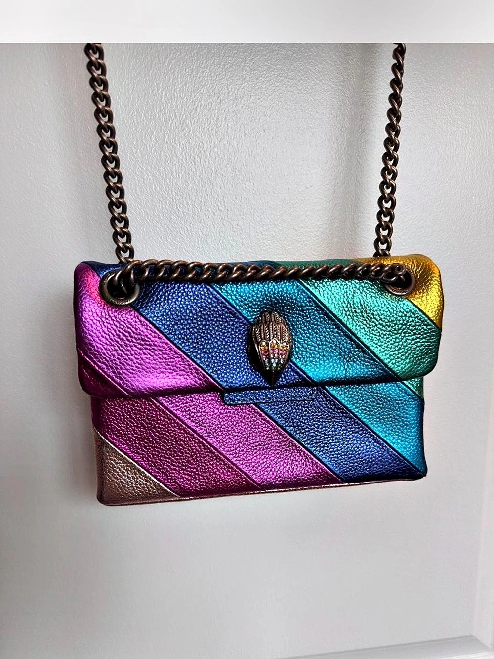 Kurt Geiger London Leather Kensington Metallic Bag Crossbody